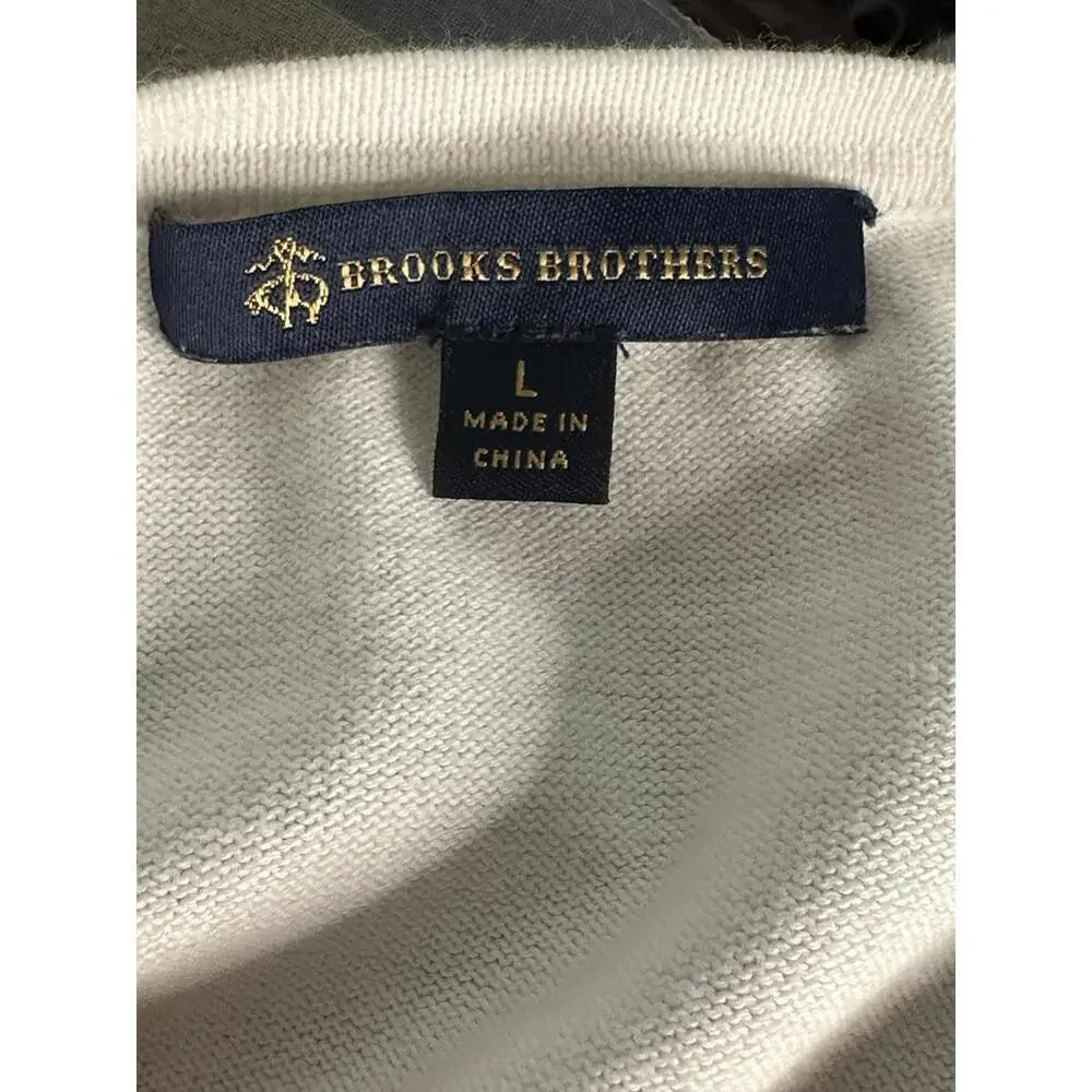 Brooks Brothers classic preppy multicolored striped long sleeve sweater Size L
